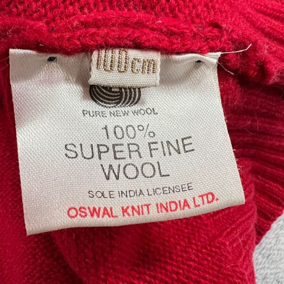 Pringle of Scotland Red‎ Sweater 100%  US Large 40 Super Fine Wool V-Neck Red - Picture 4 of 12